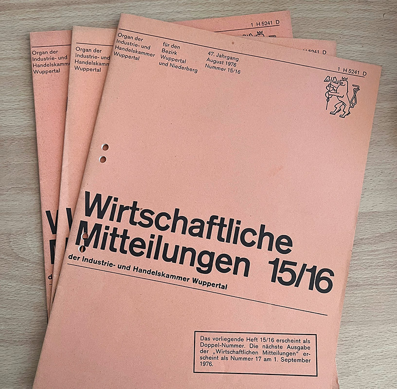 Die Bergische Wirtschaft vor 50 Jahren